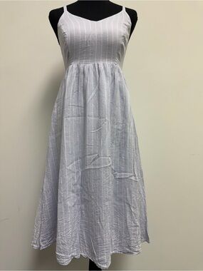 Old Navy White Pinstripe Maxi Dress
